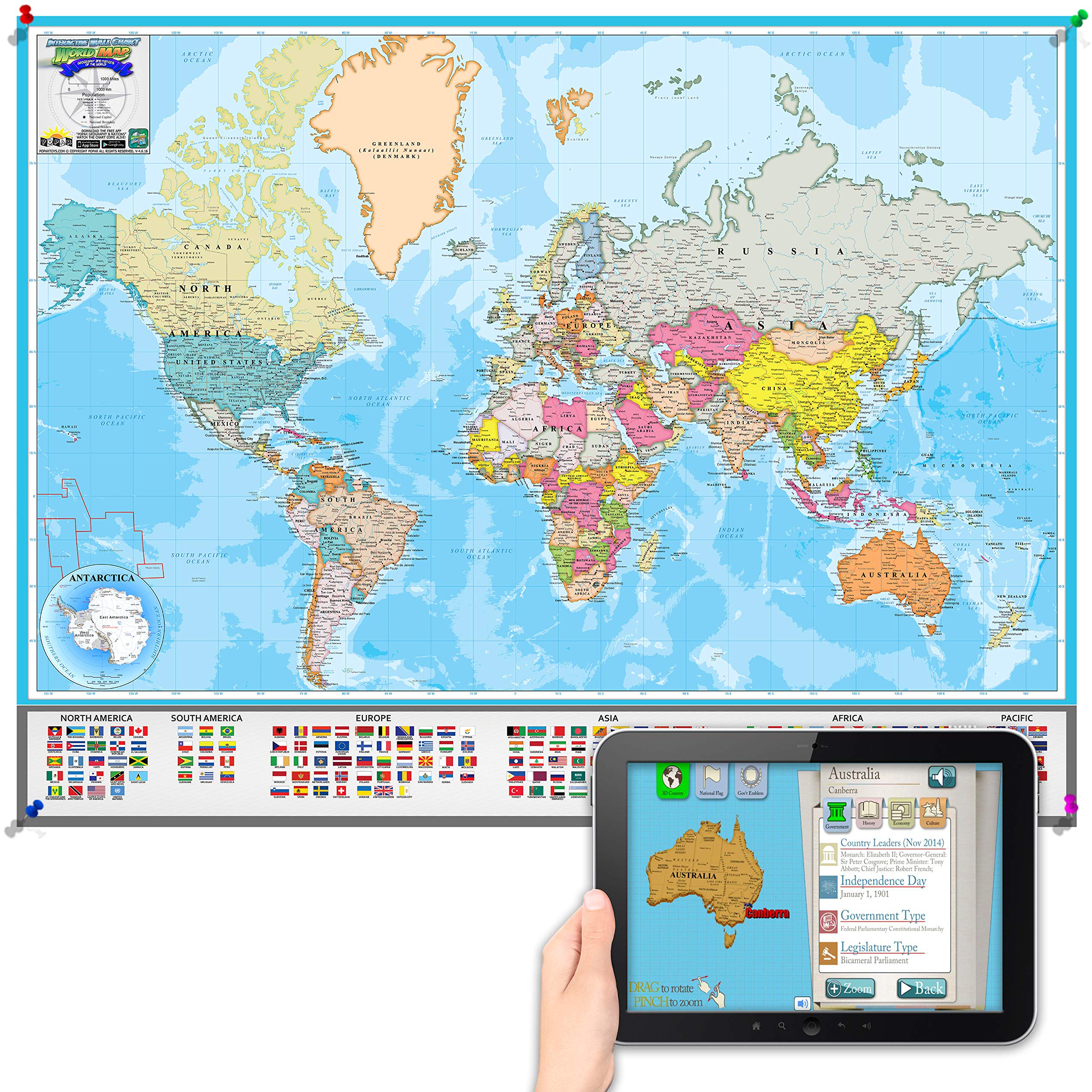 Buy Interactive Laminated World for Kids Geography and Nations