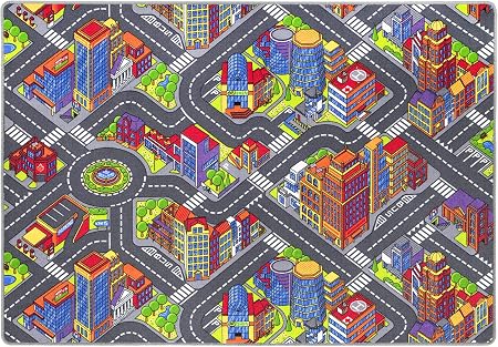 Andiamo 293371 Kinderteppich Game City Bunt Teppich Mit
