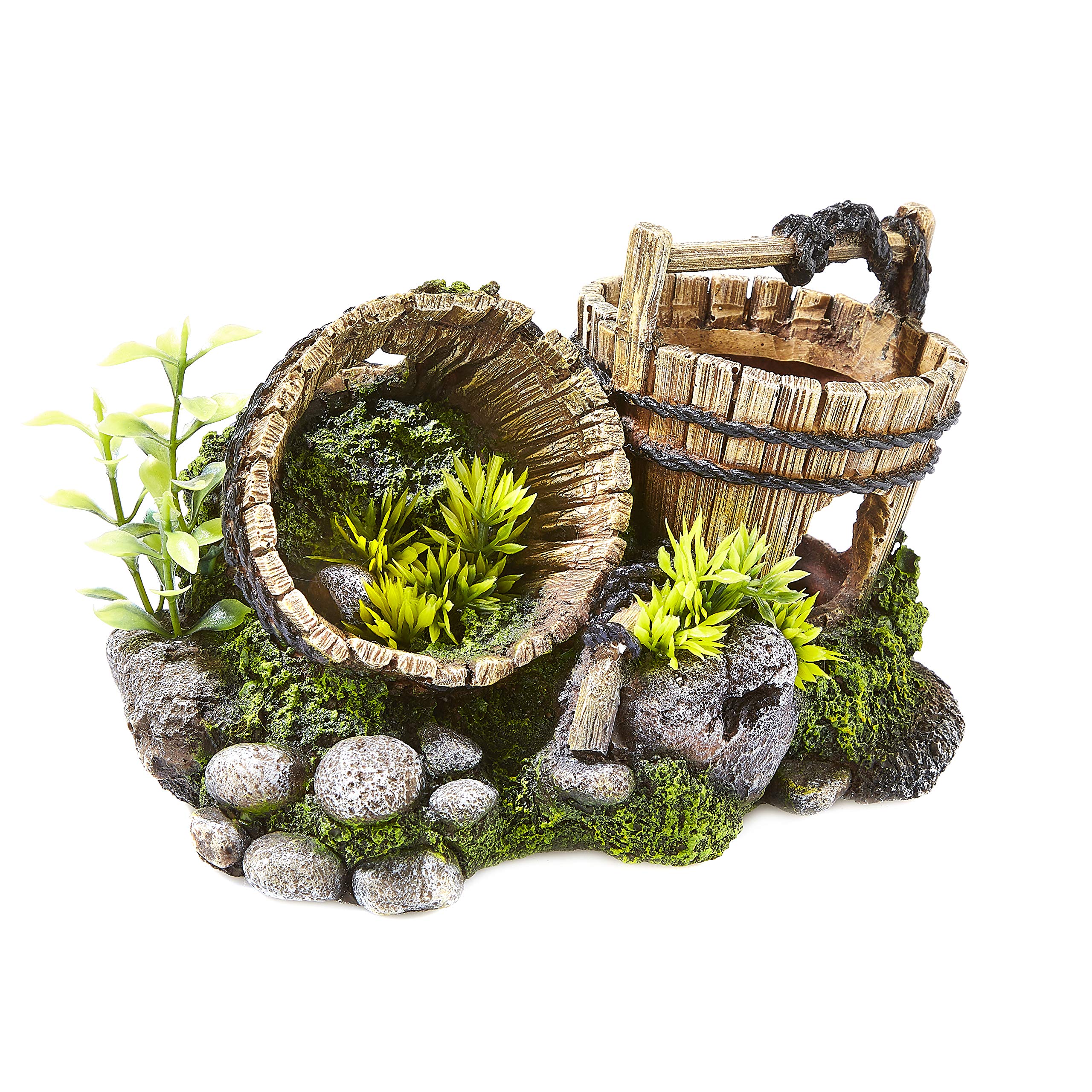 CLASSIC Wooden Pails on Rocks 210mm