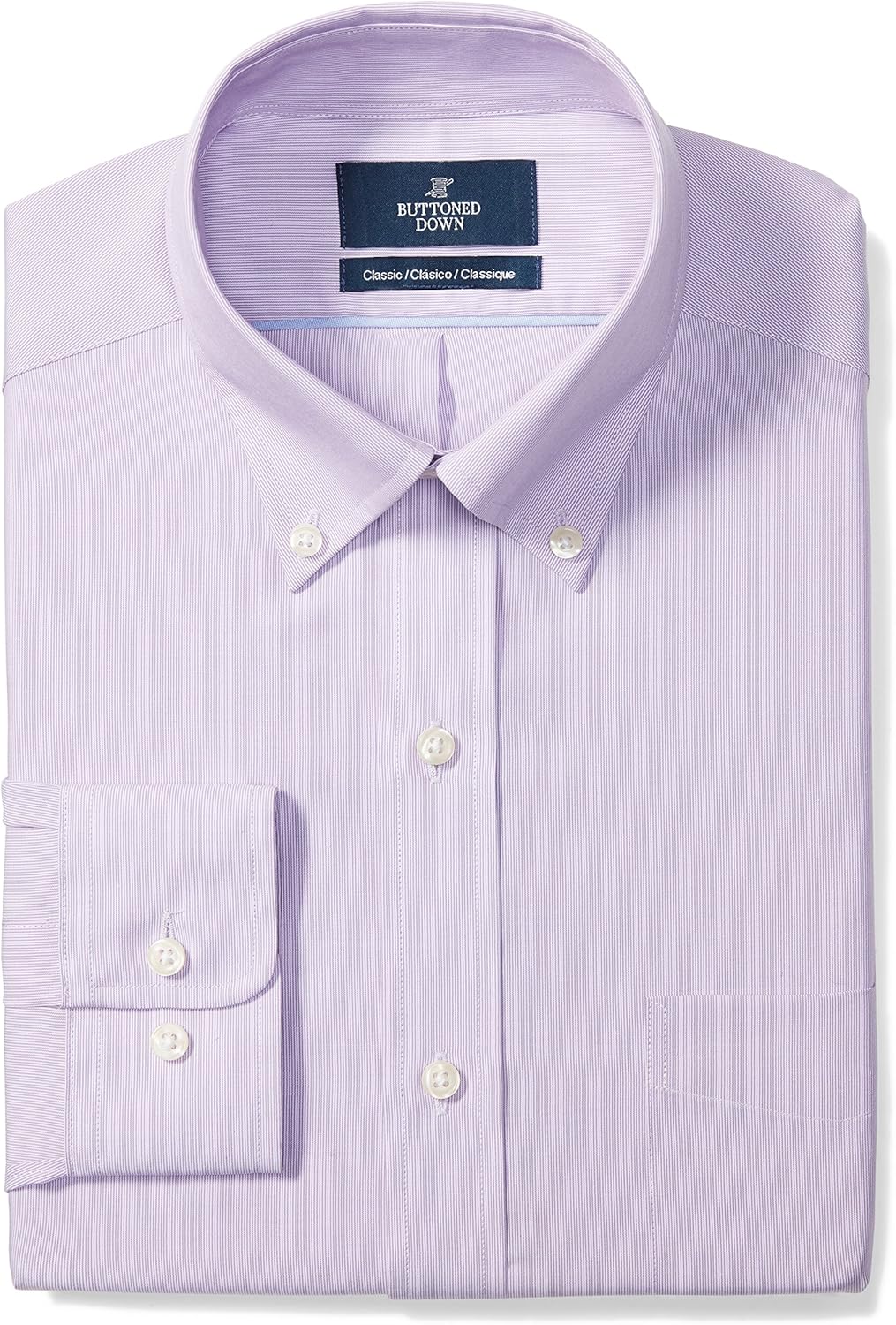  Brand - BUTTONED DOWN Men's Classic Fit Plaid Dress Shirt, Supima Cotton Non-Iron: Clothing