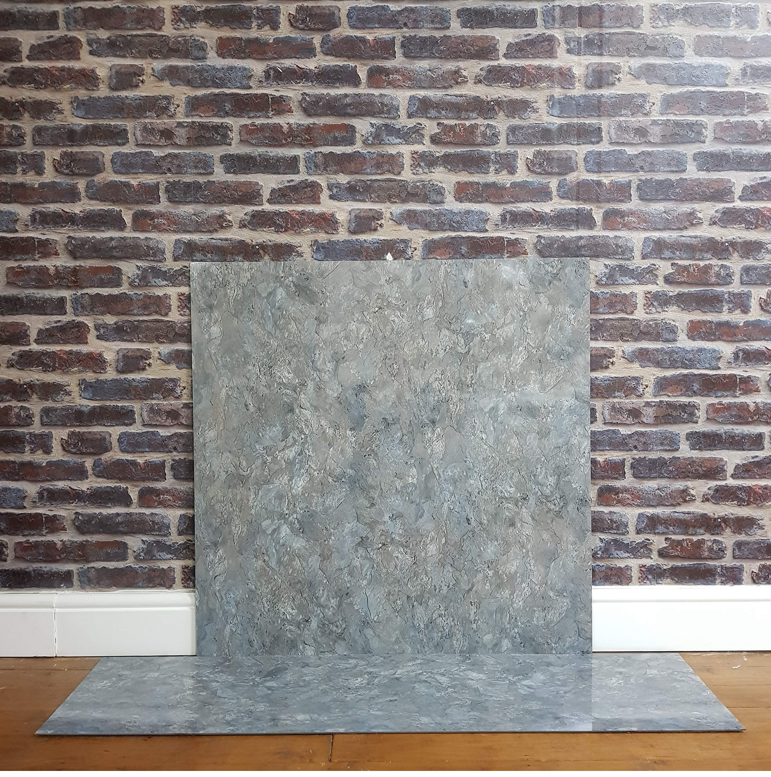 Home White Marble Effect HPL Laminate Fireplace Back Panel Only Home