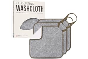 ZOMCHI 3 Pack Exfoliating Washcloth, Premium Facial and Body Wash Cloths with Softness and Scrubbing Two Sides, Bath Cloths f