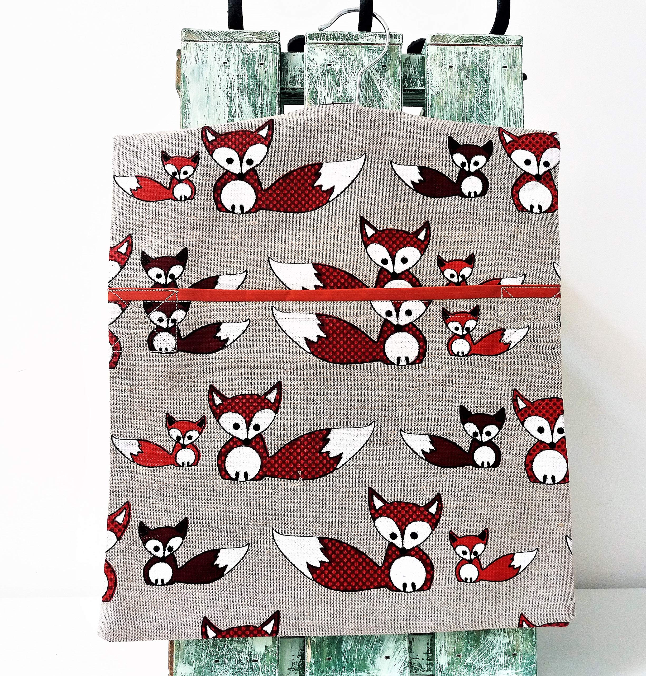 Linen Cotton Peg Bag Peg Storage Clothespin Bag Foxes