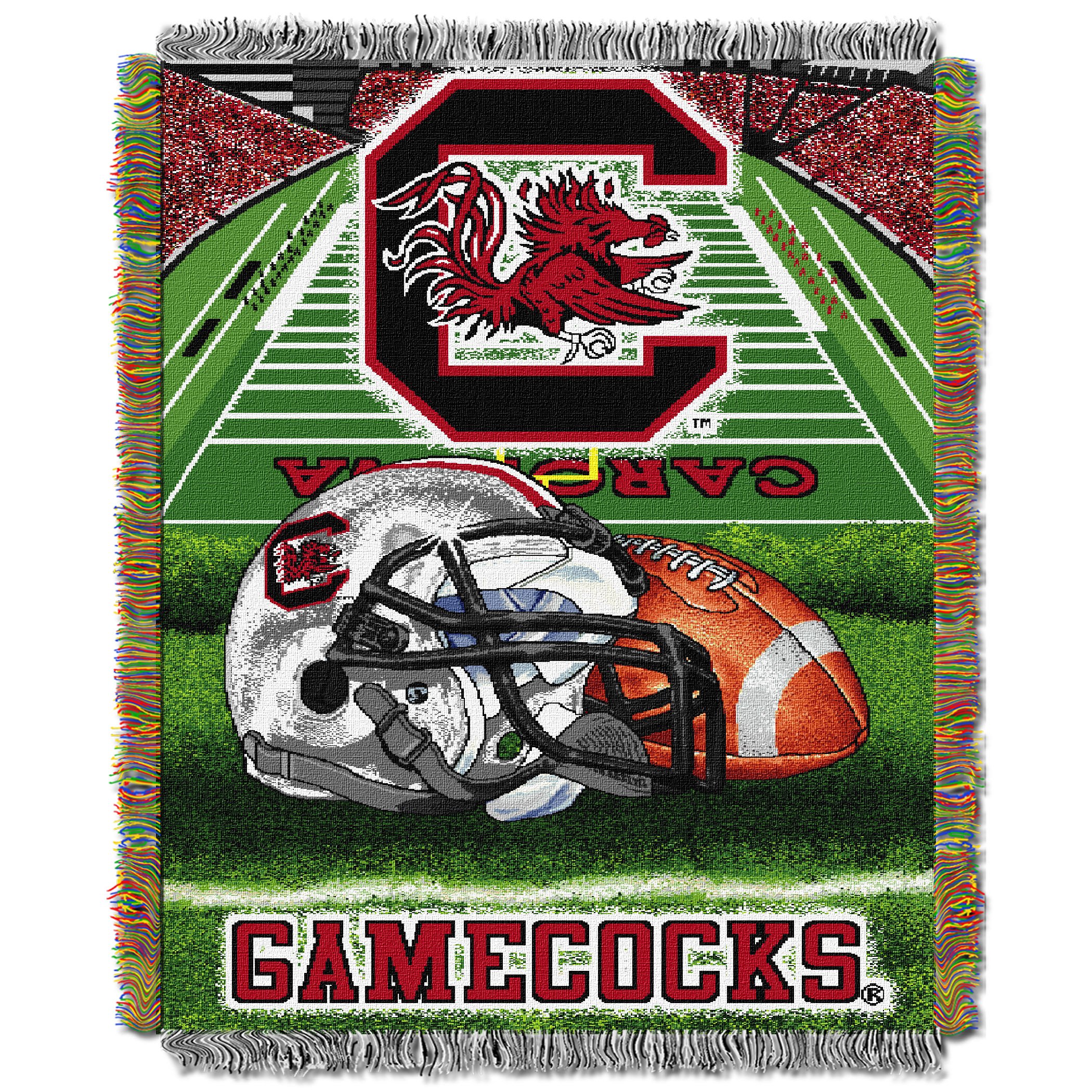 NORTHWEST NCAA South Carolina Fighting Gamecocks Woven Tapestry Throw Blanket, 48" x 60", Home Field Advantage