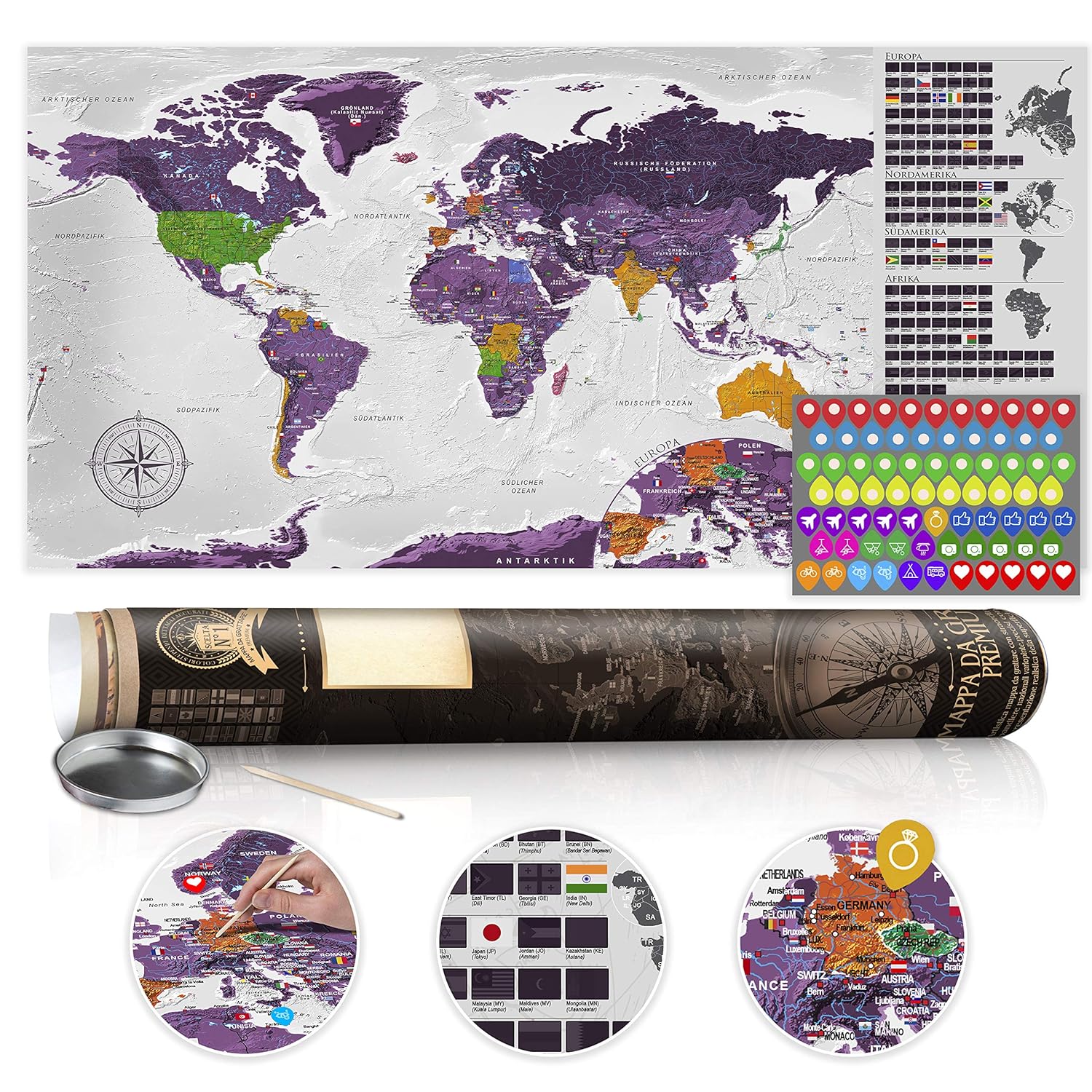 Scuola E Materiale Didattico Murando Mappamondo Da Grattare 100x50 Cm Blu Mappa Del Mondo Laminata Superficie Scrivibile E Cancellabile Mappa Del Mondo Da Grattare Con Le Bandiere Mappa Da Grattare K A 0217 O B Cancelleria