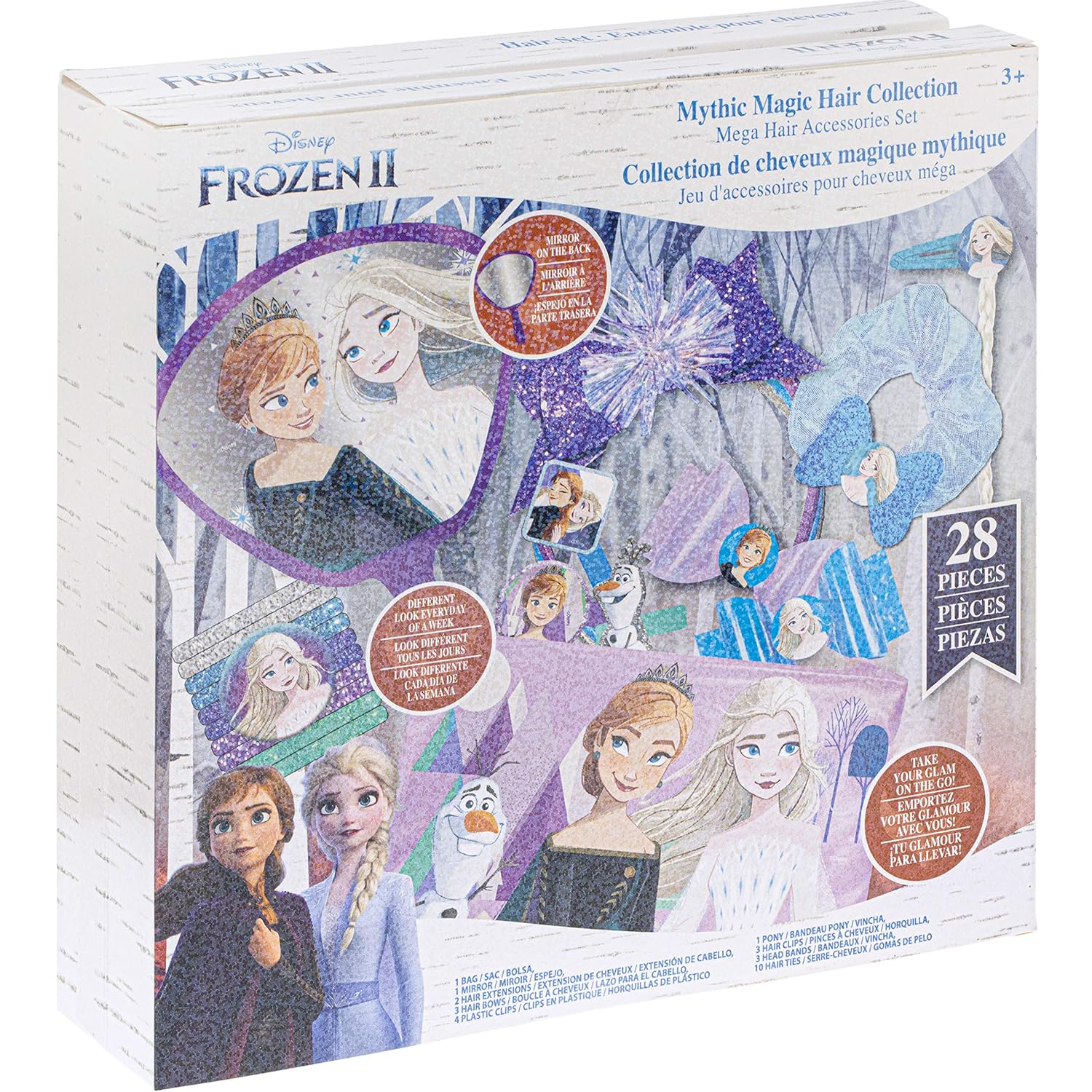 Townley Girl Disney Frozen Mega Hair Foldable Gift Set for Parties, Sleepovers and Makeovers (28 PCs) : Beauty