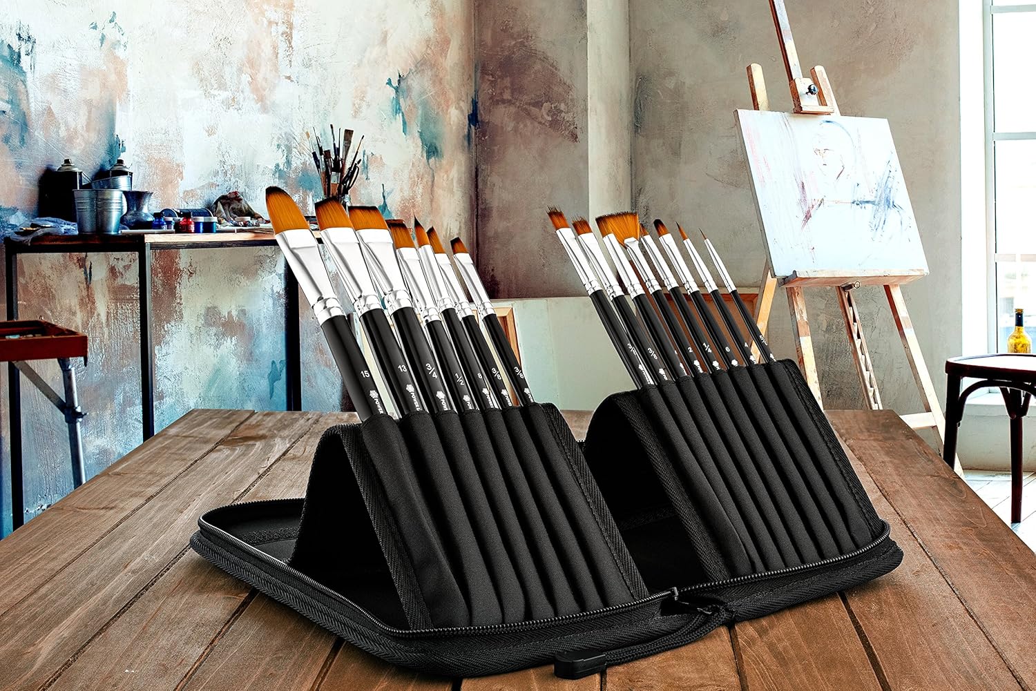 Acrylic Paint Brushes For Acrylic Painting for Kids & Adults Professional Grade Art Supplies Set w/ Lightweight Brush Holder for Paintbrushes; Detail Brush Set for Oil Watercolor, FREE Painting Course