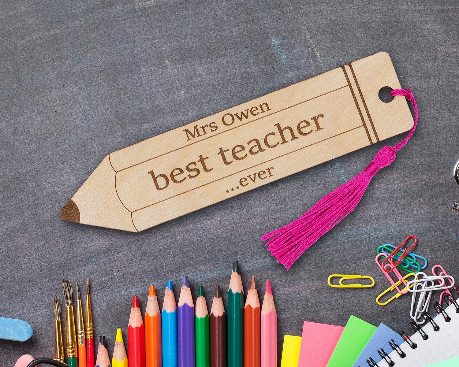 Personalised Teacher Bookmark, Teaching Assistant Gift, Custom Engraved