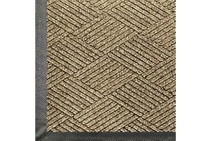 M+A Matting - 2295760038 2295 WaterHog Eco Premier PET Polyester Fiber Entrance Indoor/Outdoor Floor Mat, SBR Rubber Backing, 8.4' Length x 3' Width, 3/8" Thick, Khaki
