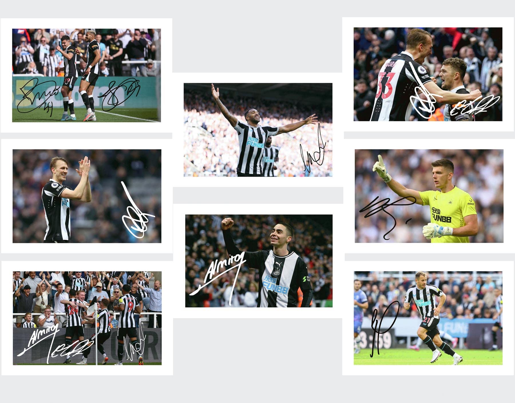 Bulk Set of 20 Newcastle United 2022/23 Players Signed 6X4 Inch Photo Prints With Pre Printed Signatures Autograph Gift. Artwork Wall Art