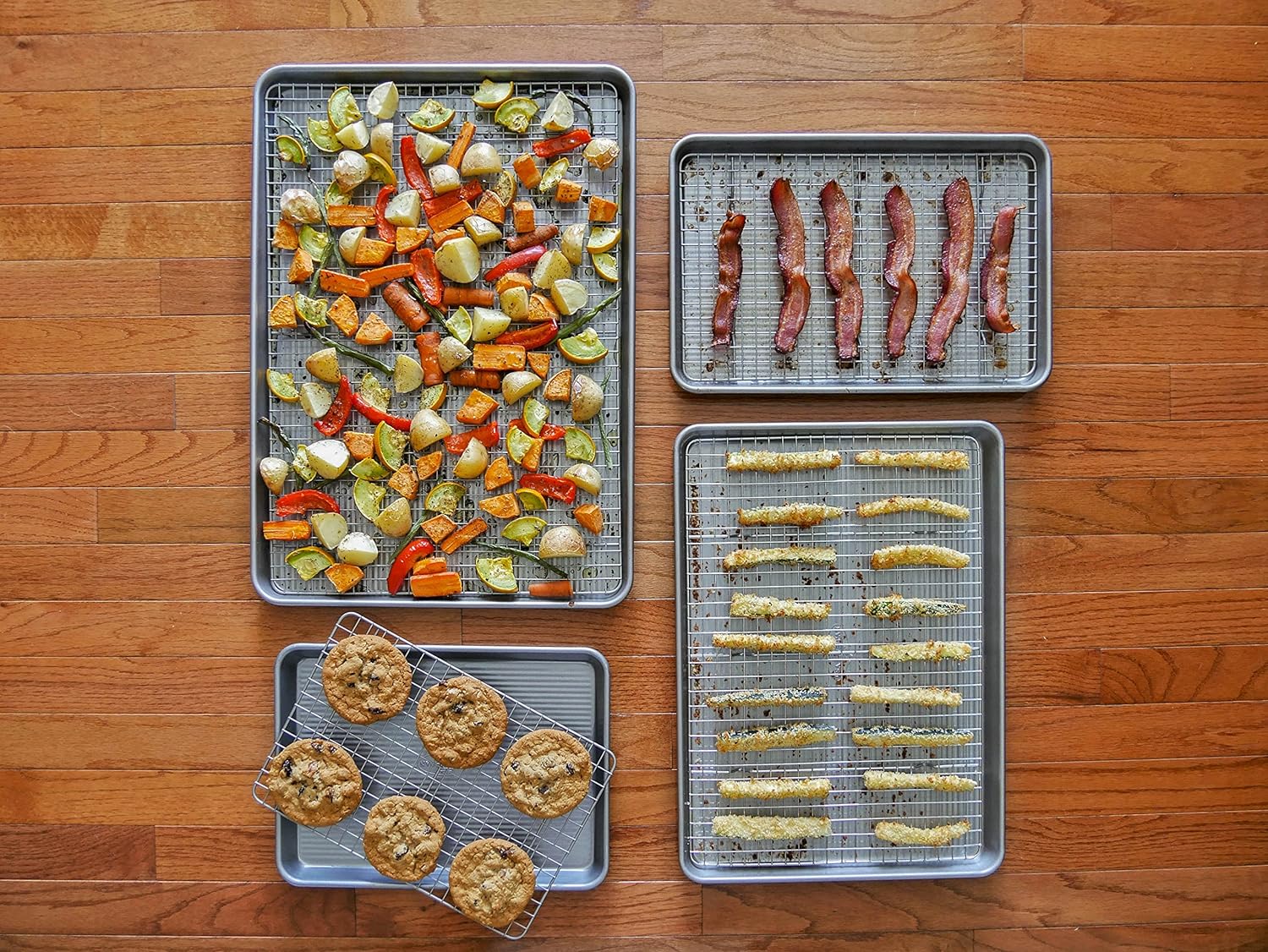 USA Pan Half Sheet Bakeable Nonstick Cooling Rack, Pan, Stainless: Kitchen & Dining