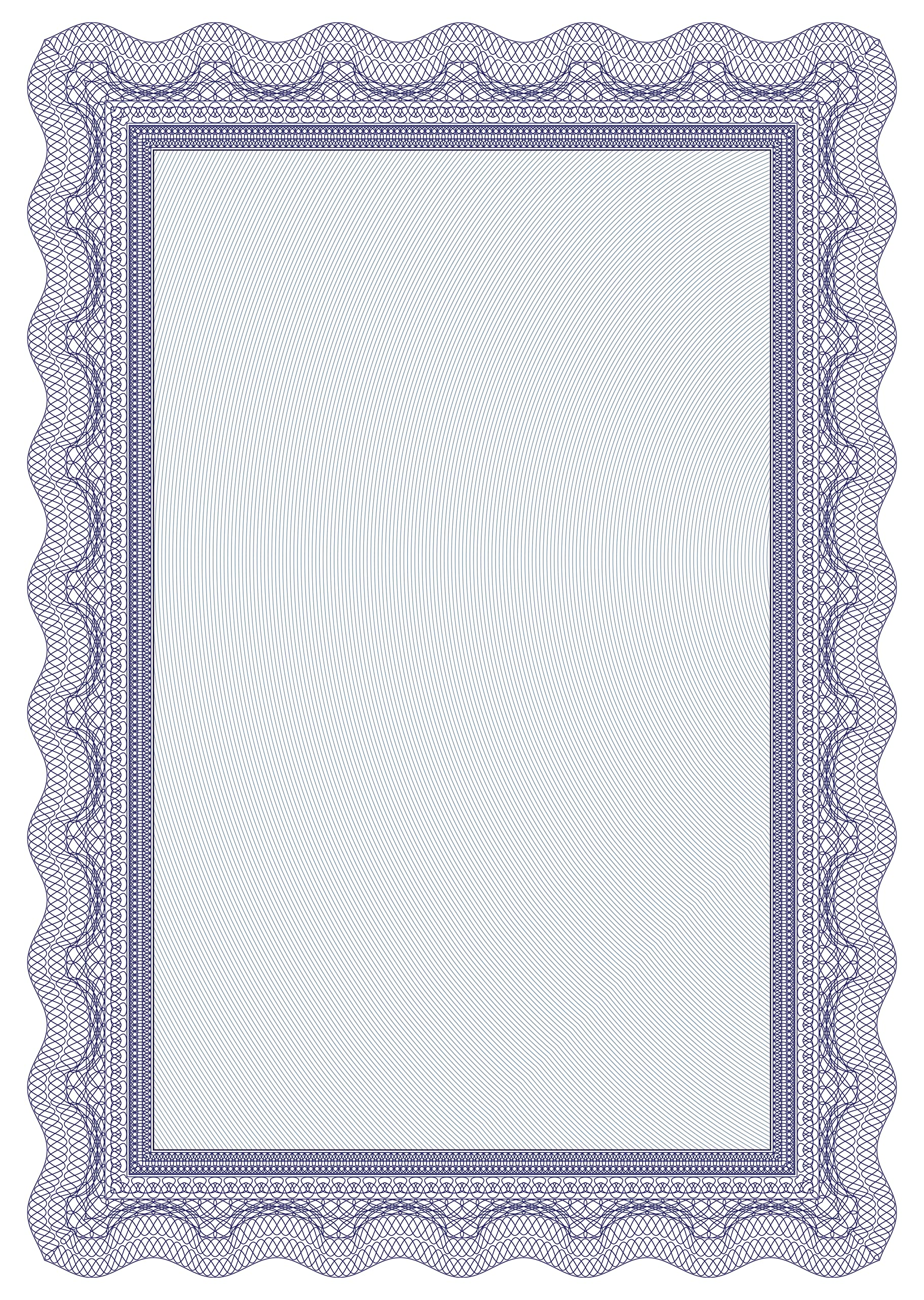 25 x Blue Certificate Paper Printed on Premium 120GSM Paper