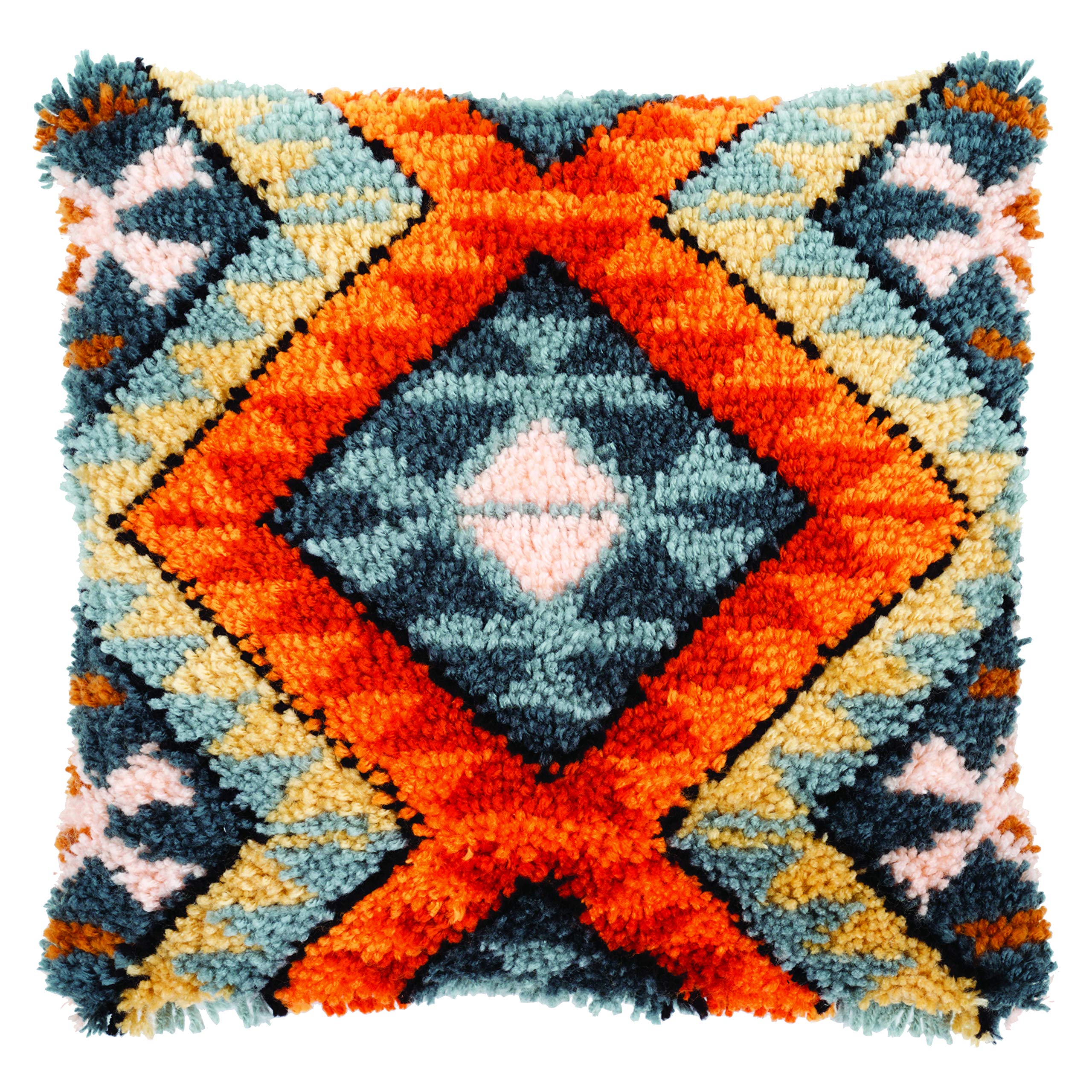 Vervaco Cushion: Ethnic Print, Cotton, Multi, ca. 40 x 40 cm / 16" x 16"