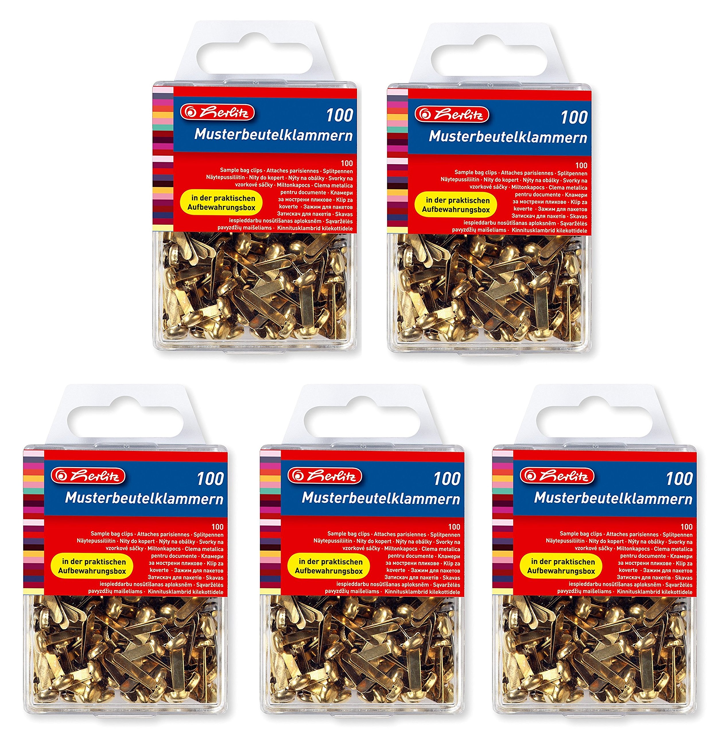 Herlitz Sample Bag Clip Round Head Hanging Box Metal (Pack of 500)