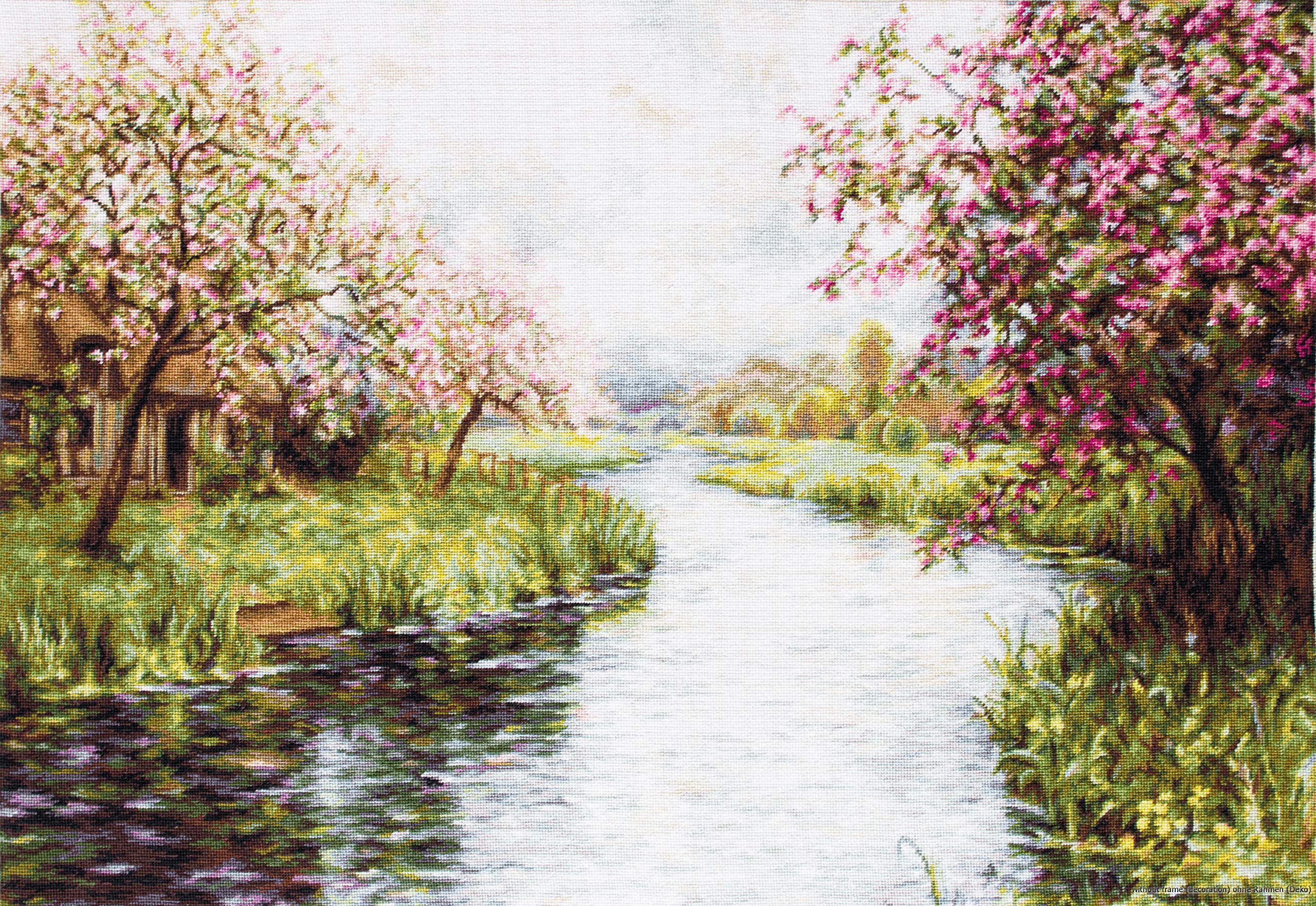 Luca-S B545 Spring Landscape Counted Cross Stitch Kit, Cotton, Multi-Colour, 66.5 x 45 cm
