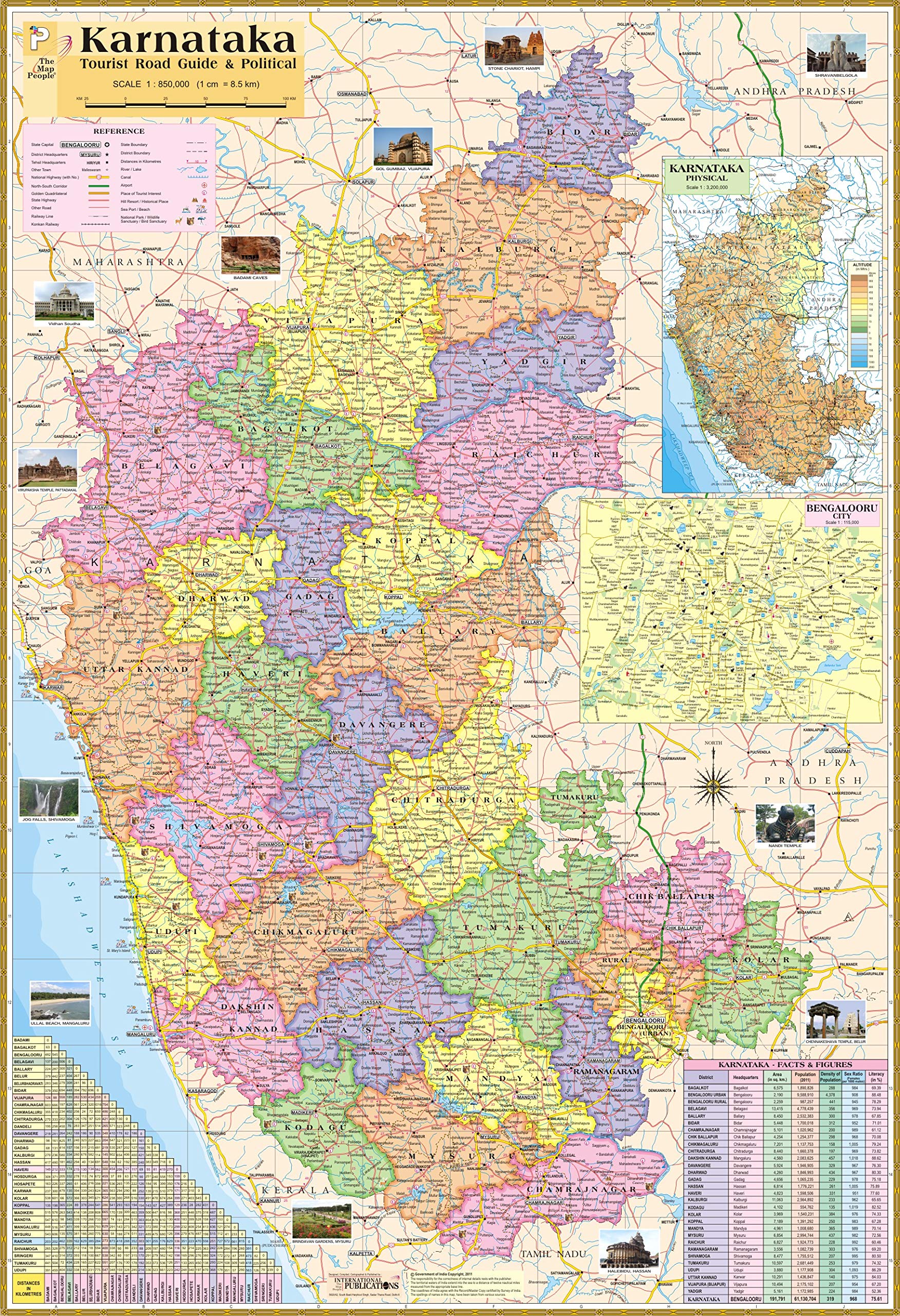 Show The Karnataka Map Buy Karnataka Map Size : 100X70 Cm (40"X28" Inch) With Important Fact And  Figure. Ideal Map For Upsc, Pcs, Ssc, Railaway's, State Exams And Other  Competitive Exams. Updated Map. Book Online At