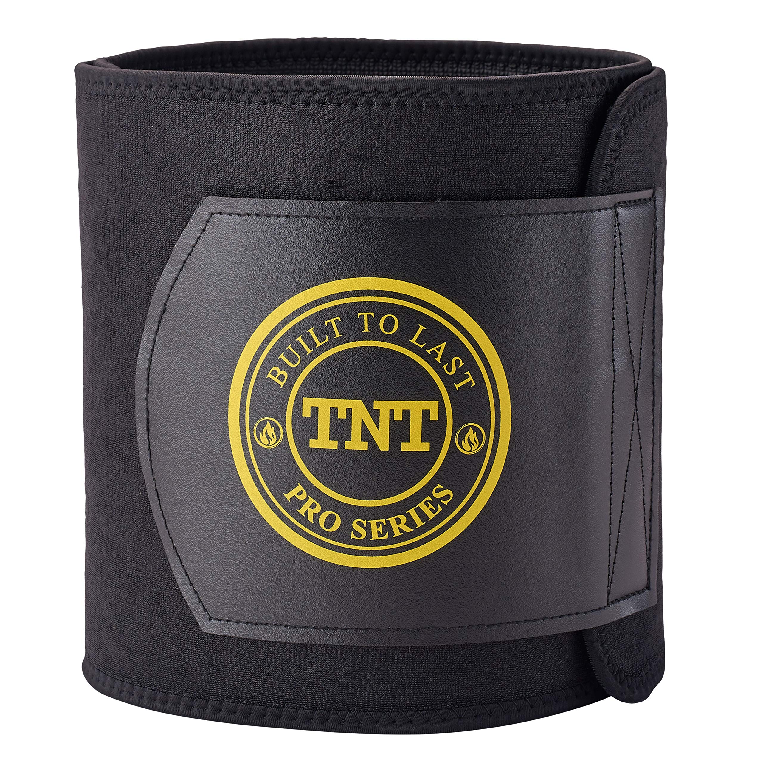 TNT Pro Series Waist Trimmer Weight Loss Ab Belt - Premium Stomach Fat Burner Wrap and Waist Trainer (X-Large, Yellow)