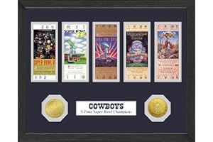 Highland Mint Dallas Cowboys Super Bowl Replica Ticket Collection Wall Frame