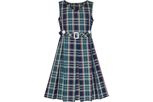 Sunny Fashion Girls Dress Khaki Button Back School Pleated Hem Size 6-14