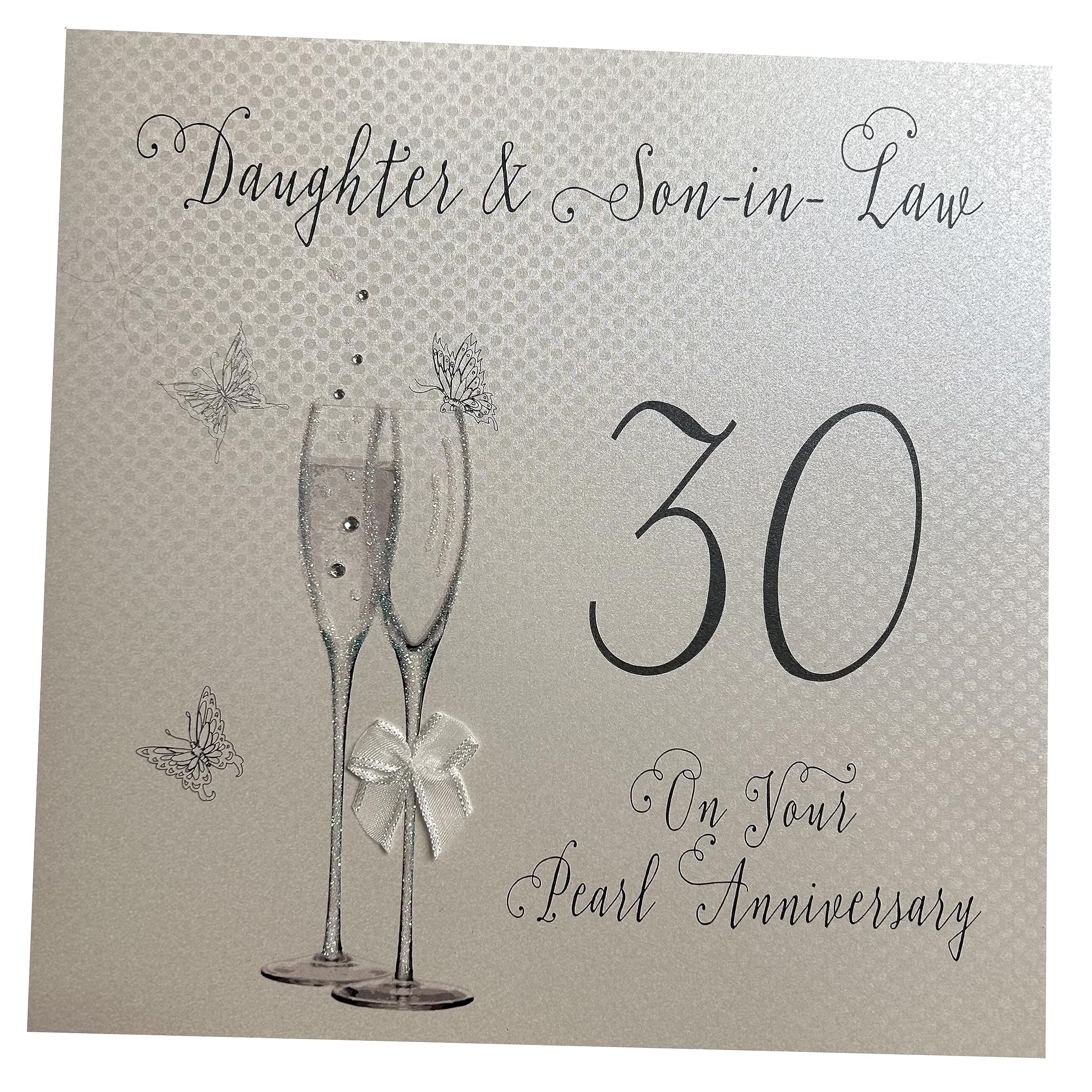 white cotton cards XLBD19-30DS Large "Daughter & Son-in-law 30 On your Pearl Anniversary" Handmade Card NEW,22cm x 22cm