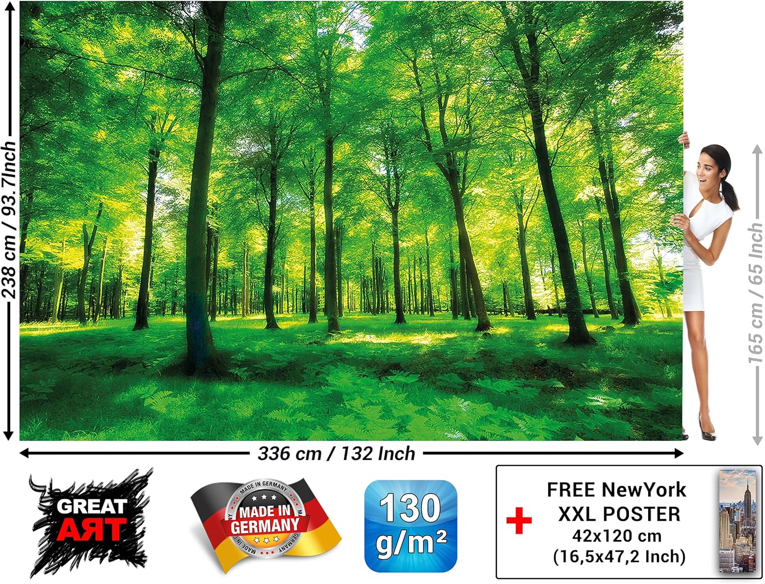 Great Art Cherry Blossom Flowers Wall Decoration 132 3 Inch X 93 7 Inch 336 X 238 Cm Spring Garden Wallpaper Plants Forest Park Nature Poster Paint Wall Treatments Supplies Tools Home Improvement