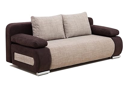 ULM Sofa Schlafsofa, mikrofaser, Capuccino, 98 x 200 x 85 cm