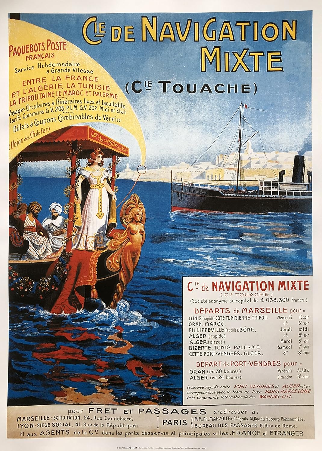 Navigation Company Poster Alger Marseille 50 X 70 Cm Amazon Co Uk Kitchen Home