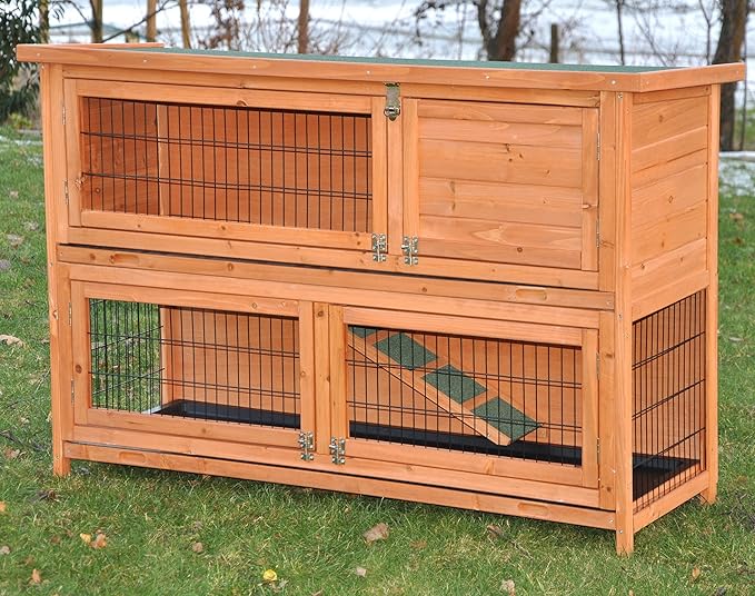 nanook 'Flauschi - Kaninchenstall, Hasenstall doppelstöckig, wetterfest