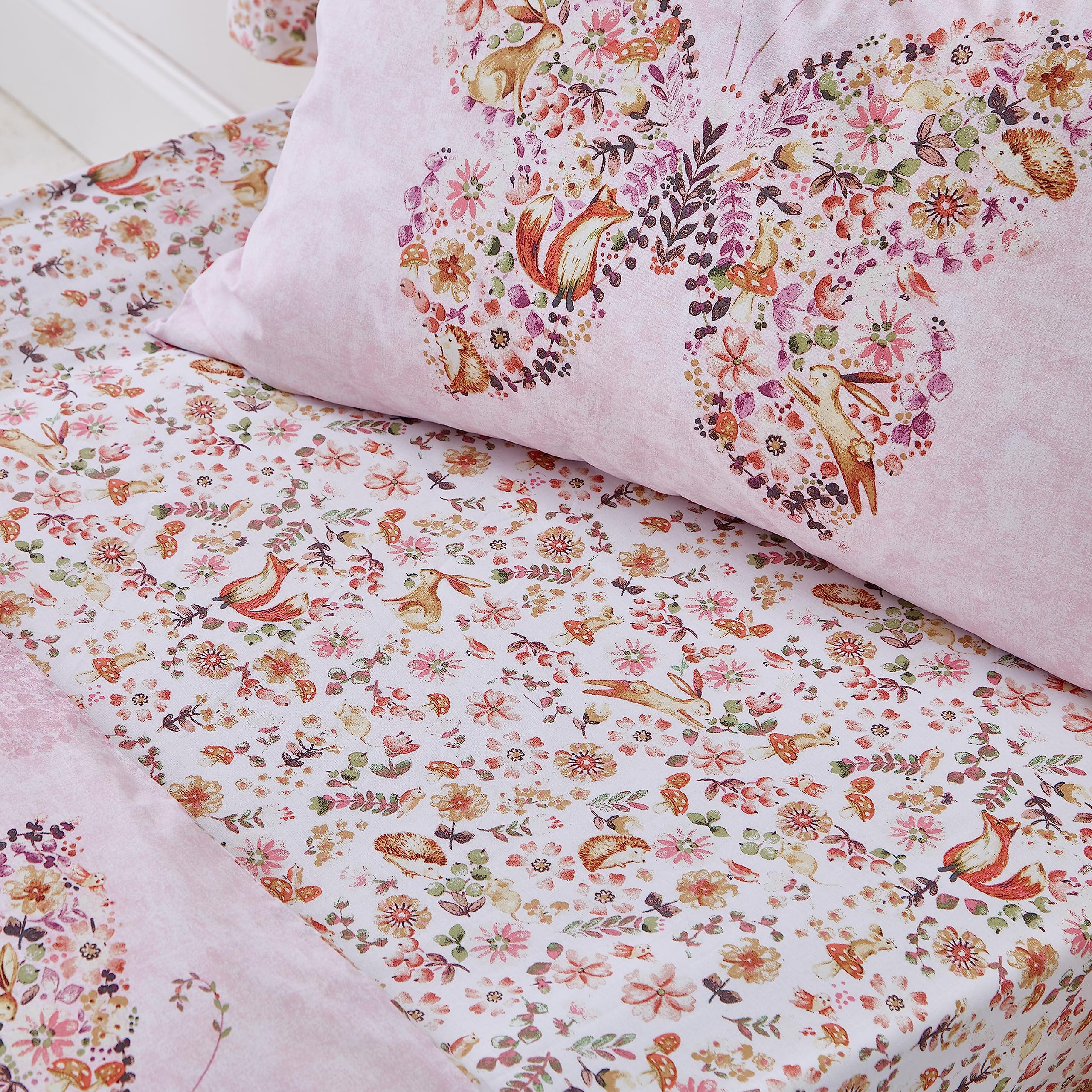 Catherine Lansfield Enchanted Butterfly Single Fitted Sheet Pink