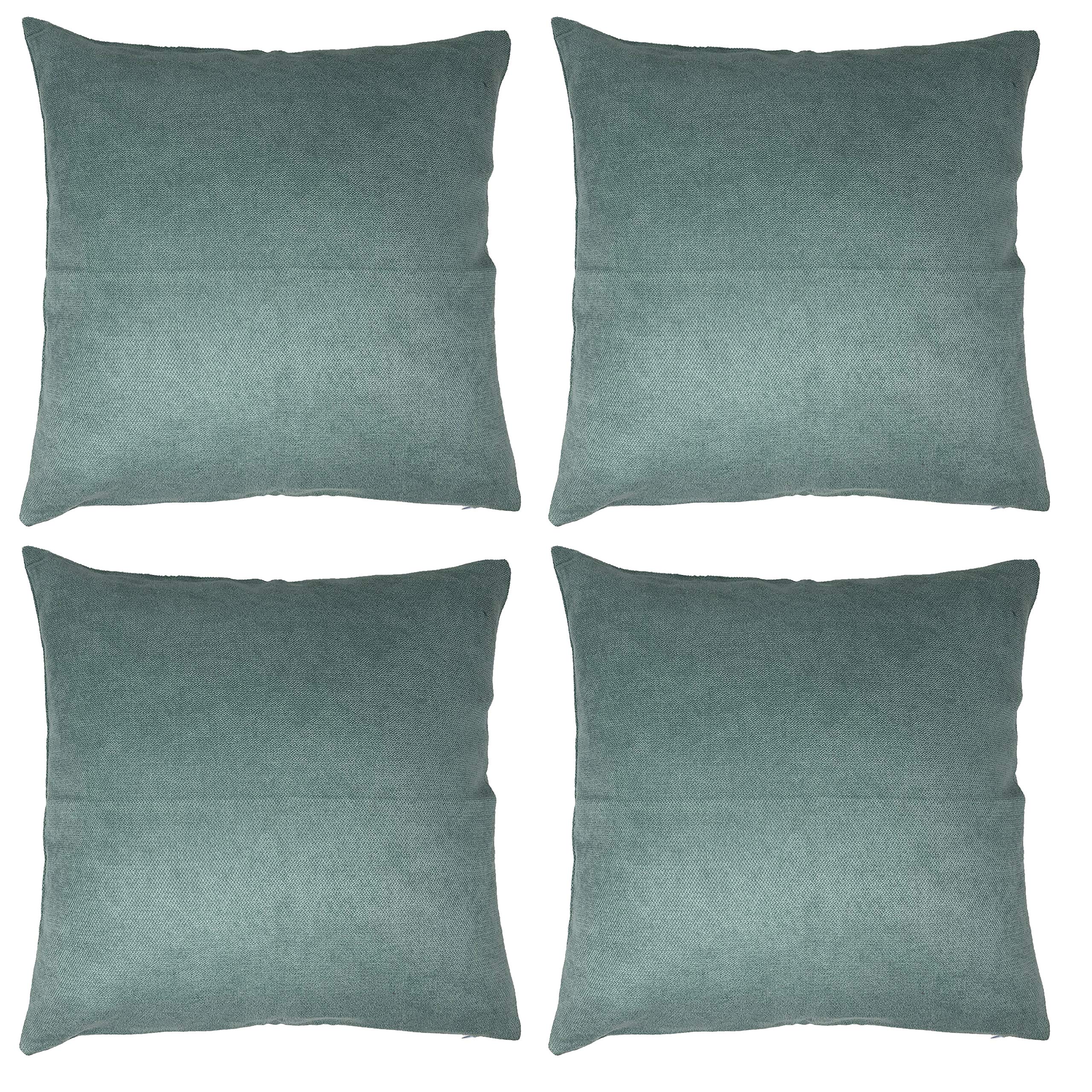 allgala Teal Throw Pillow Case 4-Pack 18x18 inch Solid Color Decorative Throw Pillow Cover Plain Color Perfect for Couch Sofa Bed Car DIY Decoration