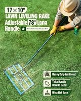 Signstek Lawn Leveling Rake 43x25 cm Levelawn Tool with Adjustable Stainless view 2