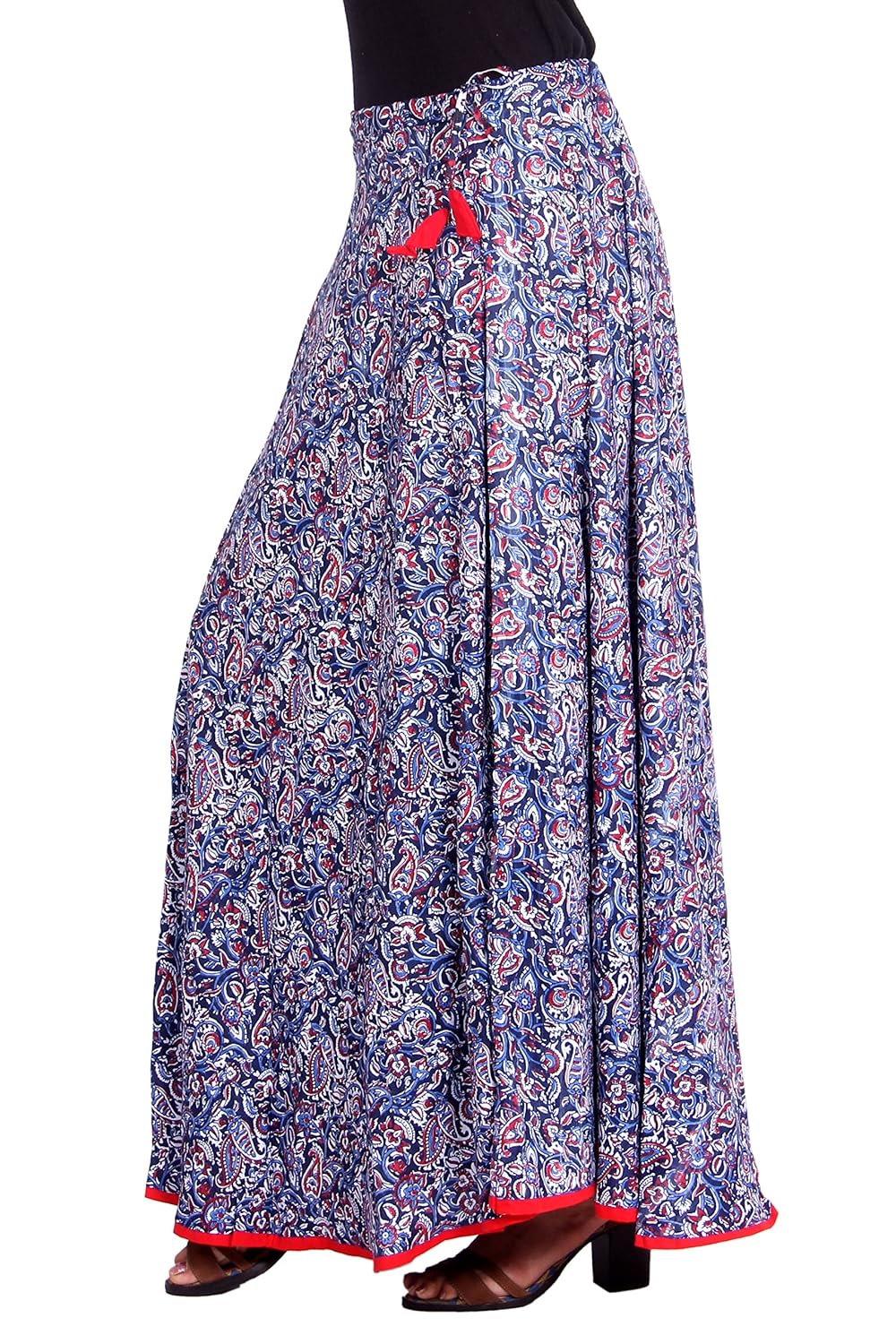 kastiel printed women's regular blue skirt
