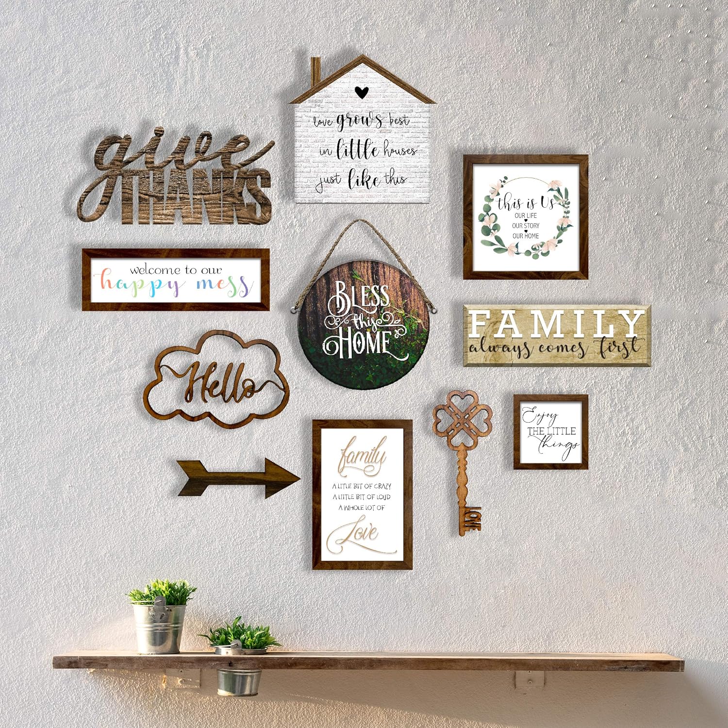 The House of Memories Wall Decor Rustic Wall Decorative Plaque Frame