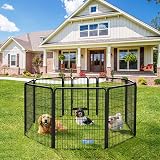 Yaheetech 8 Panel Dog Playpen 100cm Height Heavy Duty Fence Garden Yard view 2