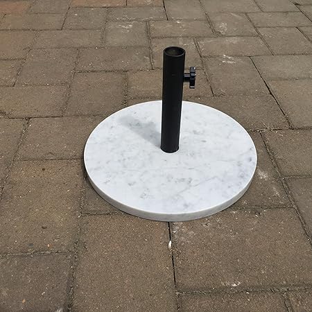 Amazon Com Keystone Granite Inc Carrara White Polished Italian Marble Umbrella Base Stand 18 Round Garden Outdoor