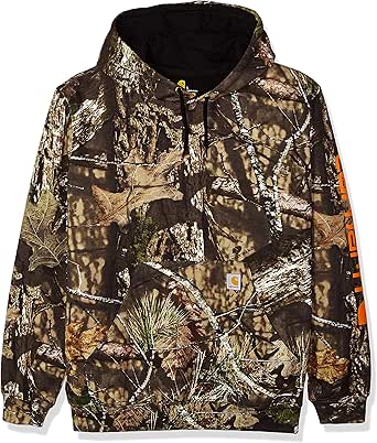 Carhartt Men's Midweight Camo Sleeve Logo Hooded Sweatshirt (Regular and Big & Tall Sizes) at 