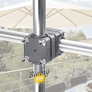 4smile Sonnenschirmhalter Balkongeländer - Sunnyguy, der Solide - Kompakter Sonnenschirmständer Balkon für Schirme bis Ø 2,50 m oder 2 x 1,25 m – Platzsparend, stabil