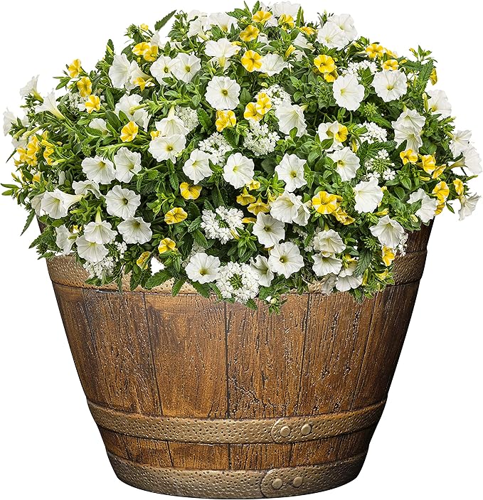 Classic Home & Garden Whiskey Barrel Planter