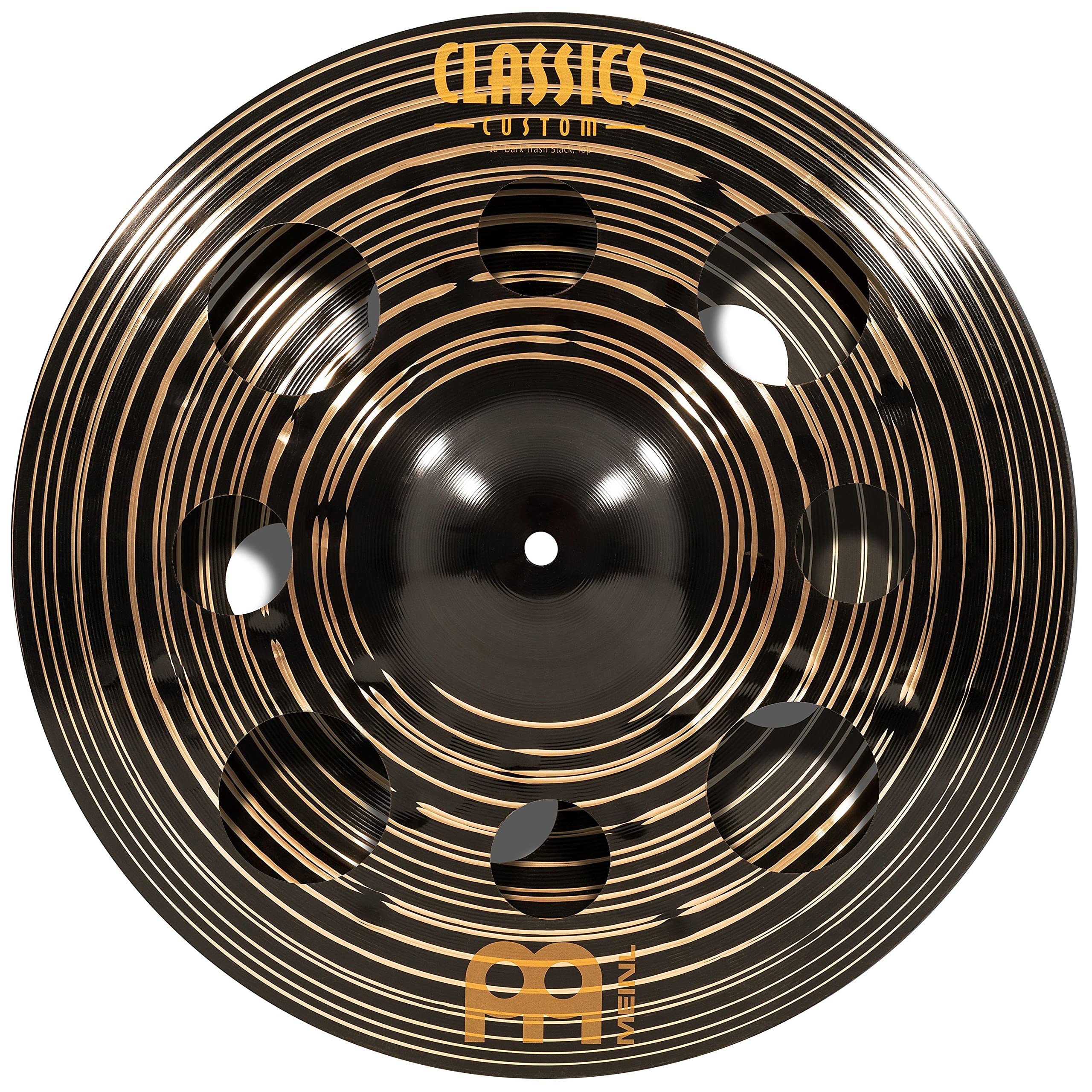 Meinl Cymbals Classics Custom Dark Trash Stack Cymbal 16 inch (Video) for Drum Set (40,64cm) B12 Bronze, Dark Finish, Made in Germany (CC-16DASTK)