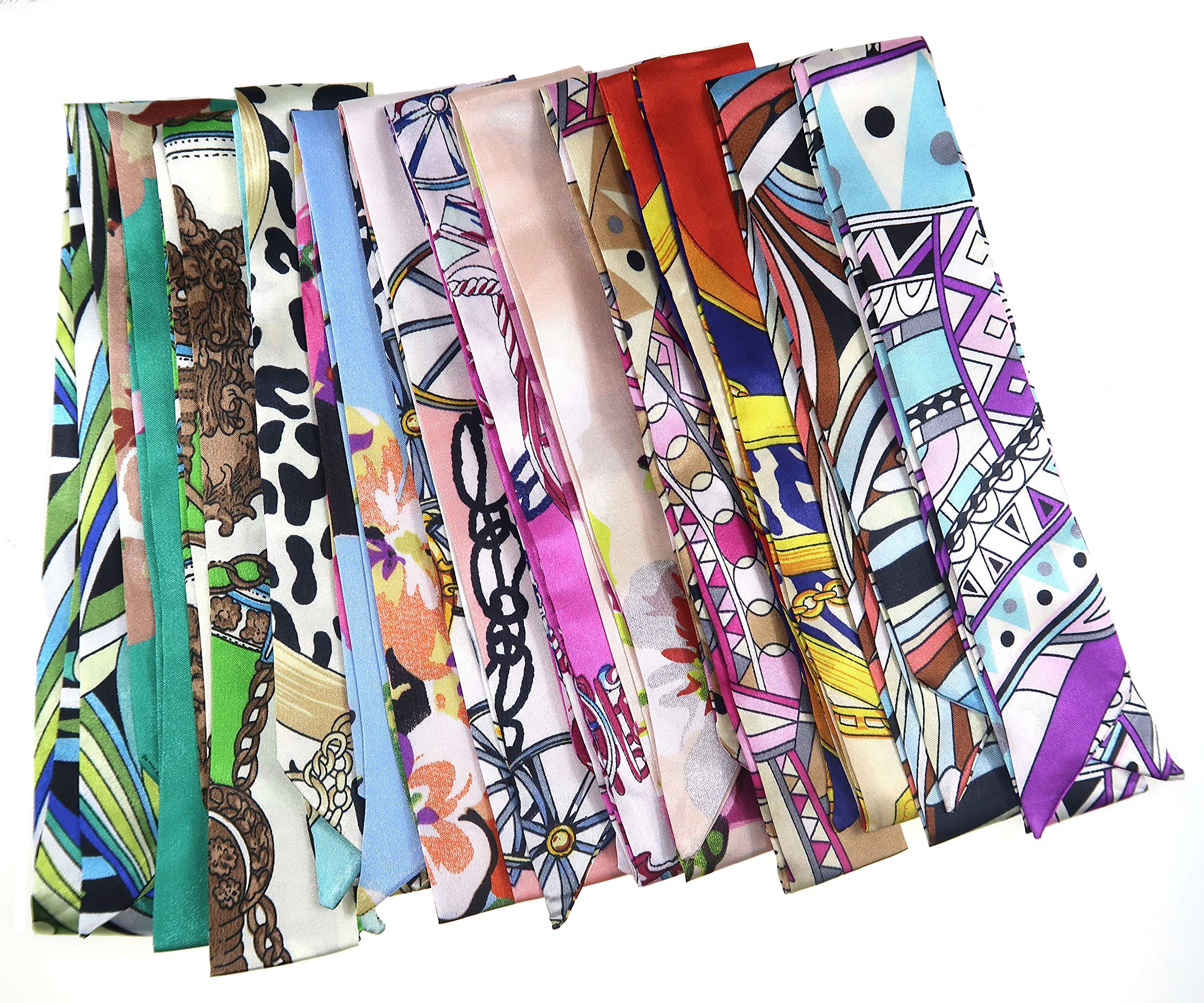12 Set Mixed Designs Satin Head Hair Handbag Handle Highlights Scarf Tie Bundle 12 Set Mixed Designs Satin Head Hair Handbag Handle Highlights Scarf Tie Bundle