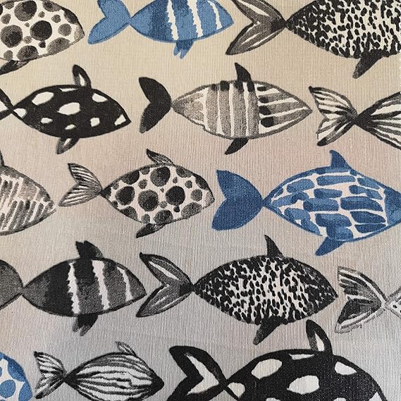 Beschichtete Baumwolle Maritim Fische Strandhaus (Meterware, Qualität Zum Nähen) (50 x 140 cm)