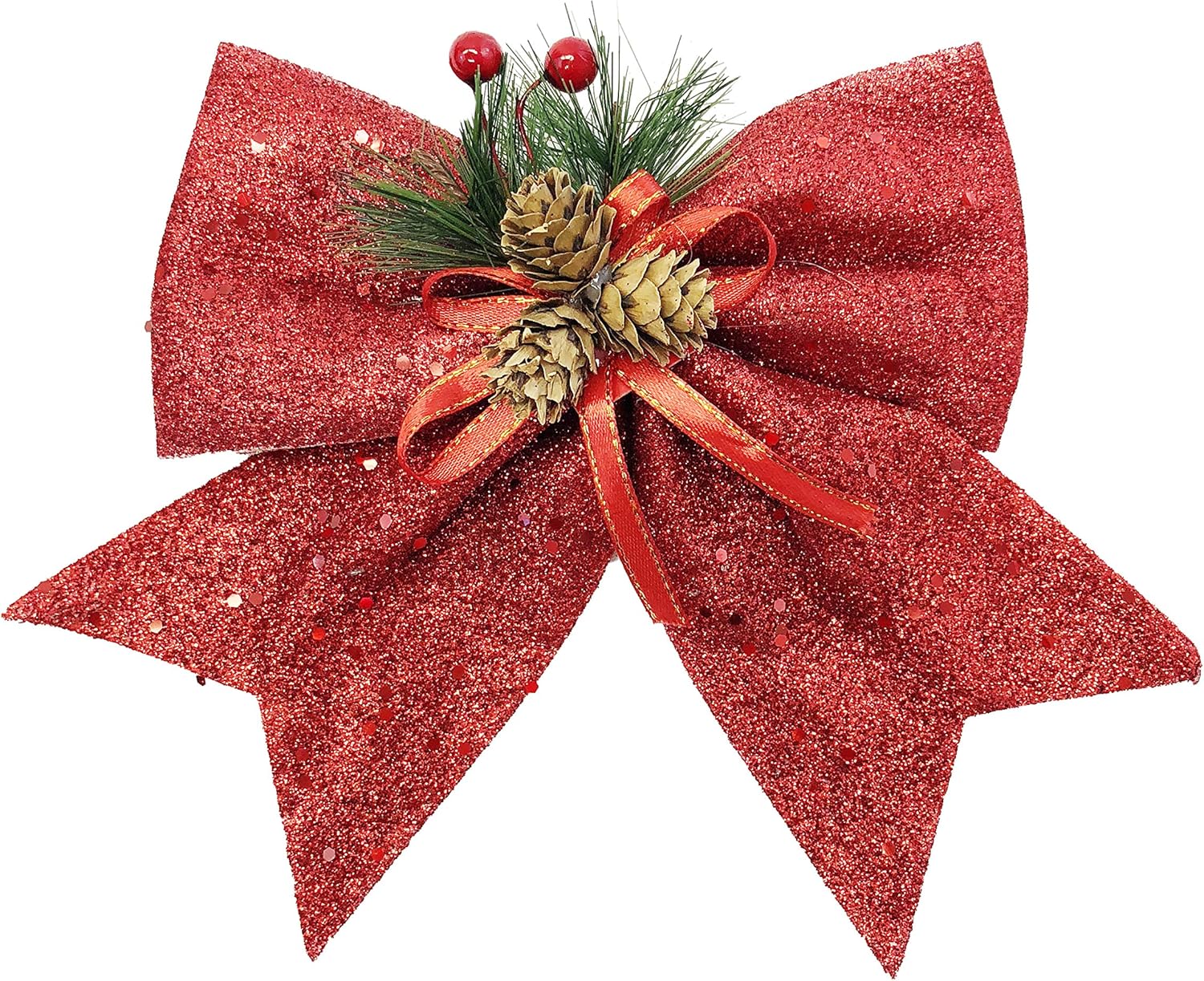 Bows & Ribbons - allgala Christmas Decorative Bows for Wreath Garland Treetopper Christmas Tree (07