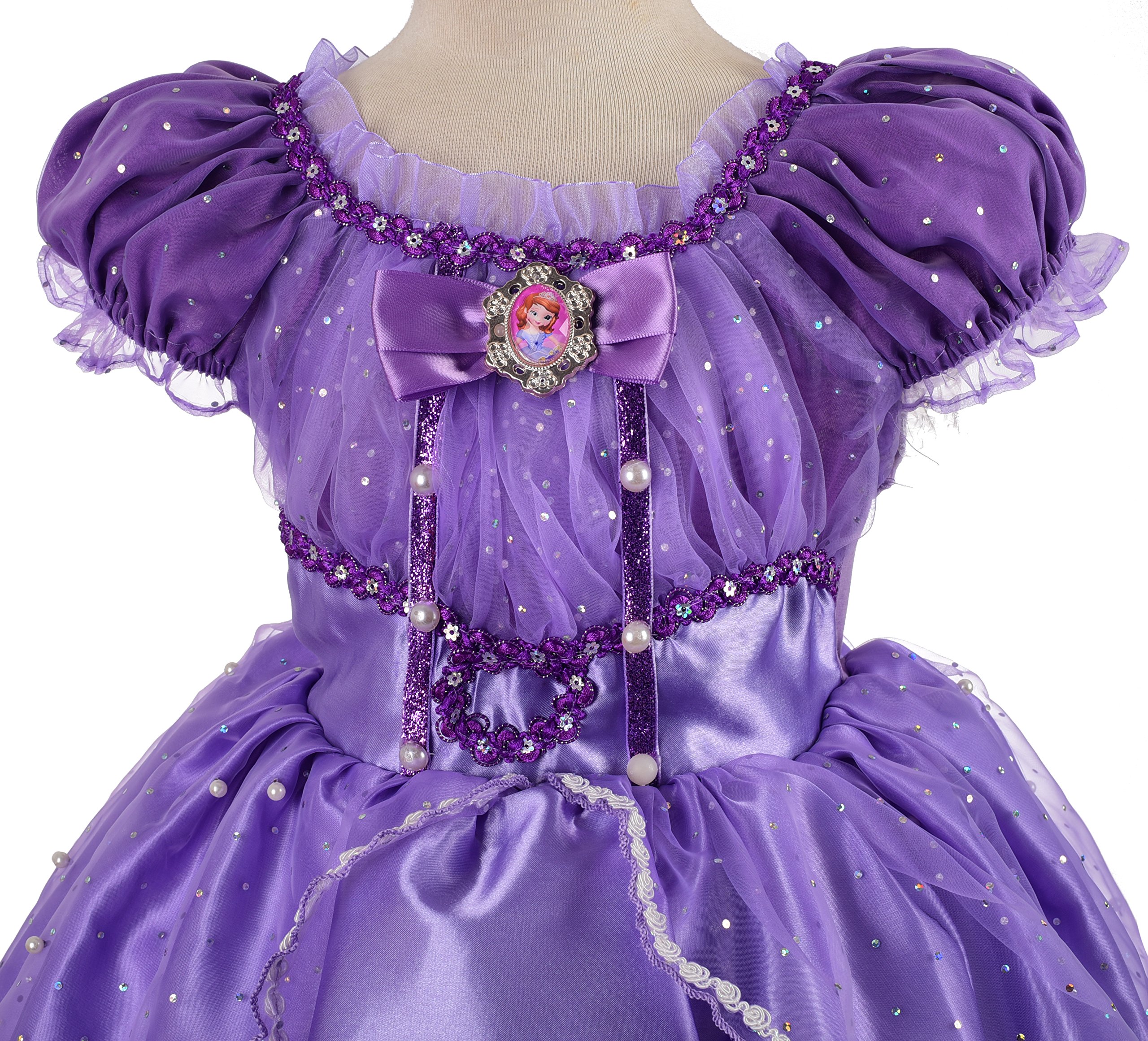 Dressy Daisy Girls' Princess Sofia Dress Up Costume Cosplay Fancy Party