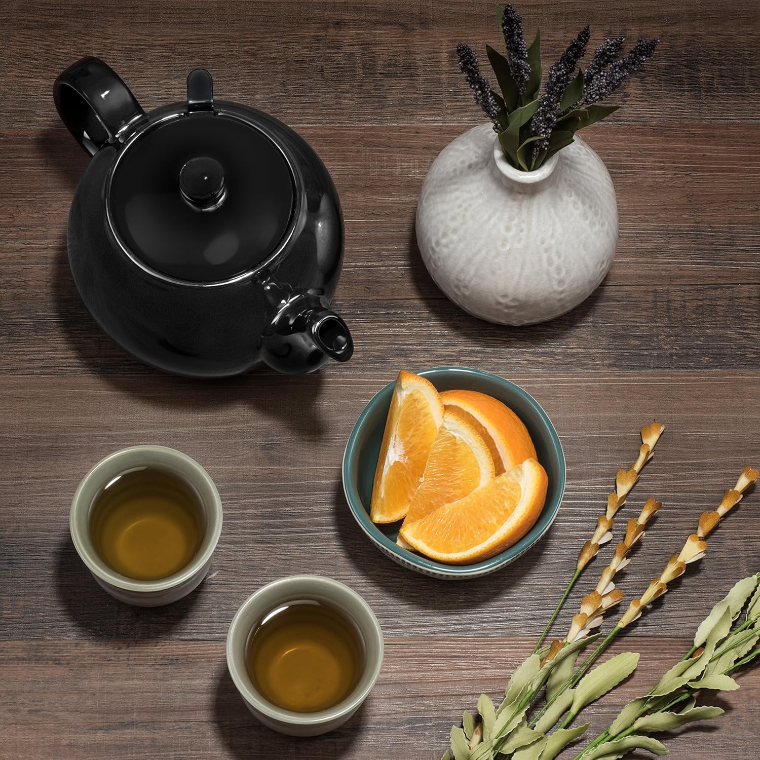 Saki Large Porcelain Teapot with Removable Stainless Steel Infuser