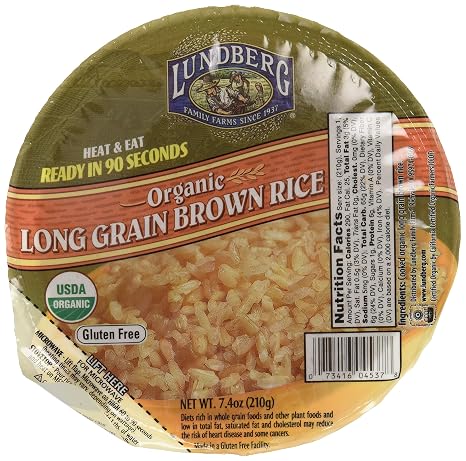 Lundberg Family farms Heat&eat Organic Long grain brown Rice (073416045378)