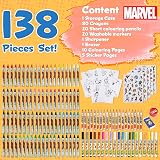 Marvel Avengers Art Set for Kids 130+ Pcs Colouring Pencils Pens Crayons view 6