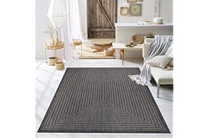 Adiva Rugs Outdoor Indoor Area Rug, Weather Resistant, Easy to Clean, Stain Resistant Floor Mat for Dining Room, Backyard, Deck, Patio (Pebble Weiss, 6' x 9')