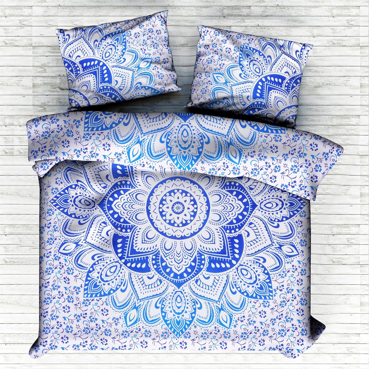 Ombre Mandala Bed Sheet Hippie Bed cover Indian Bedding Set Cotton King