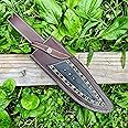 14.5” long custom handmade leather sheath fits up to 8"—9" cutting blade Bowie knife