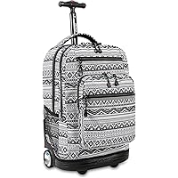 J World New York Sundance Rolling Backpack Girl Boy Roller Bookbag, Tribal, One Size